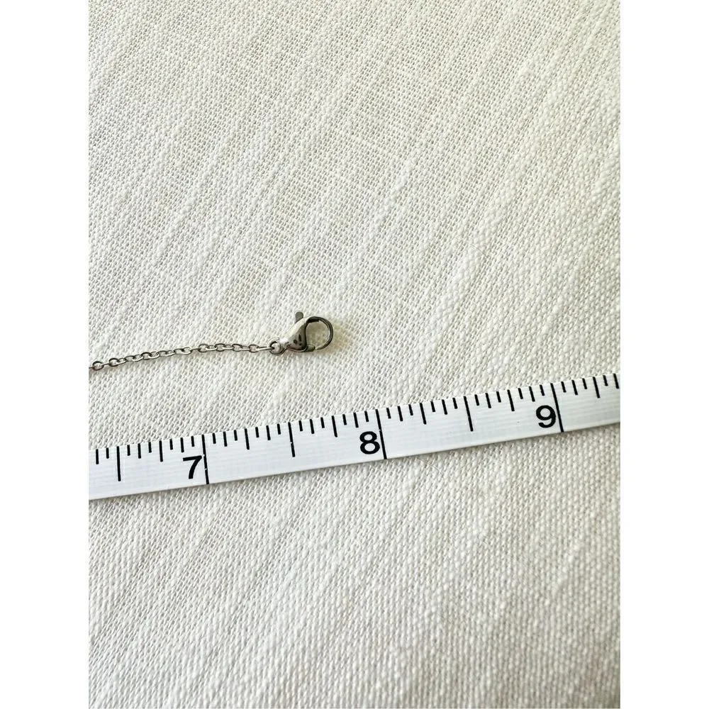 Cubic Zirconia dainty chain bracelet stainless steel